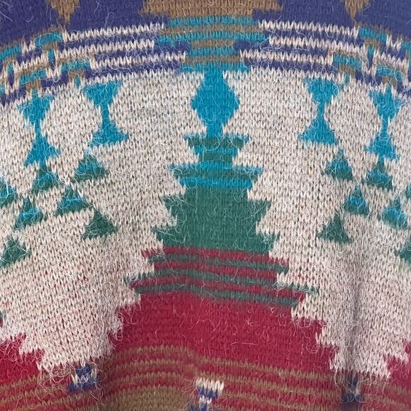 Needle & Yarn Aztec Southwestern Tribal Knit Sweater Colorful Pattern Pullover - Picture 4 of 8